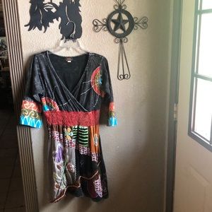 Ladies unique boho patchwork dress